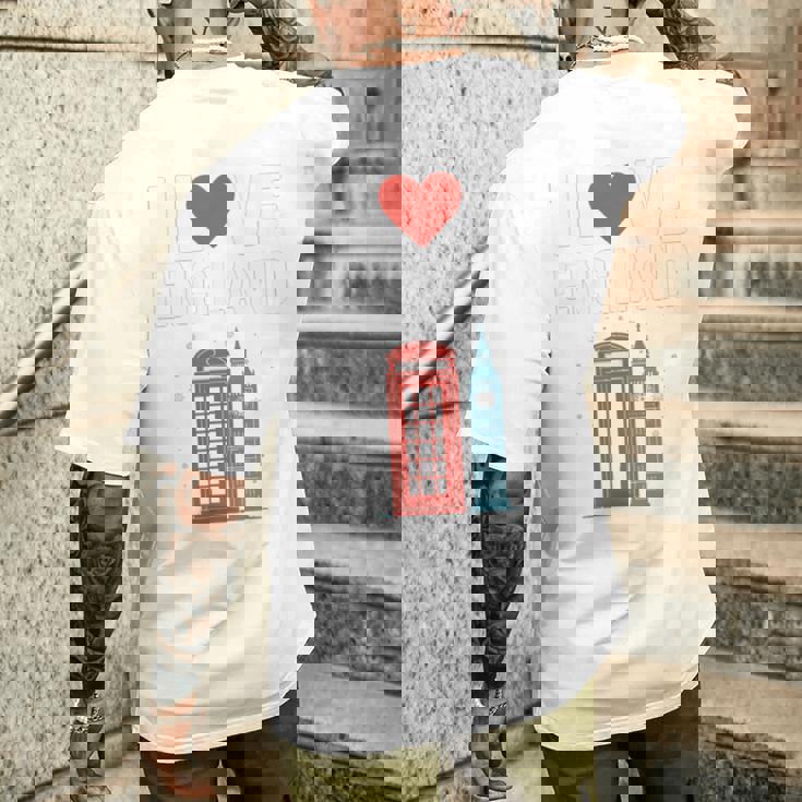 I Love Englandの象徴的なランドマークデザイン。 長袖tシャツ メンズTシャツ バックプリント 彼への贈り物