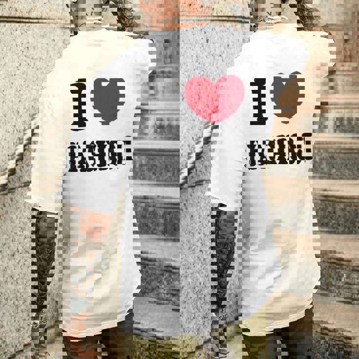 I Love Hachioji 八王子大好き メンズTシャツ バックプリント 彼への贈り物