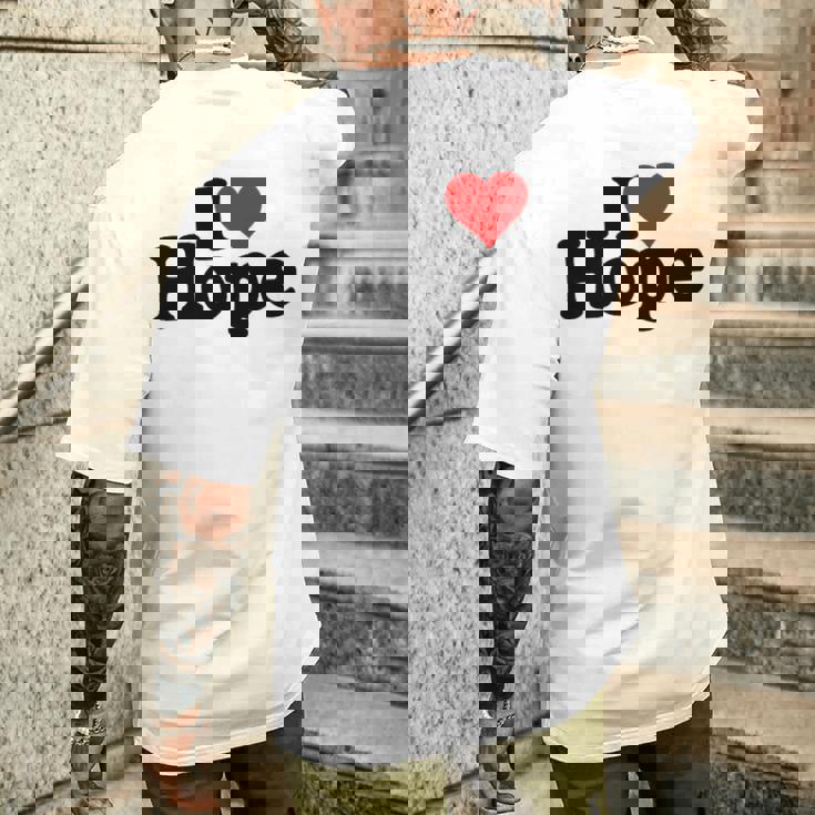 I Love Heart Hope Namee On A メンズTシャツ バックプリント 彼への贈り物