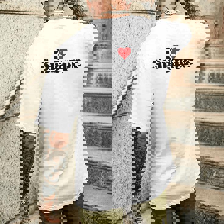 I Love Heart シンガポール メンズTシャツ バックプリント 彼への贈り物