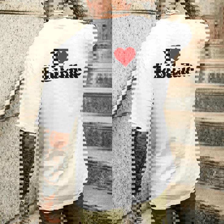 I Love Heart 北海道ジャパン メンズTシャツ バックプリント 彼への贈り物