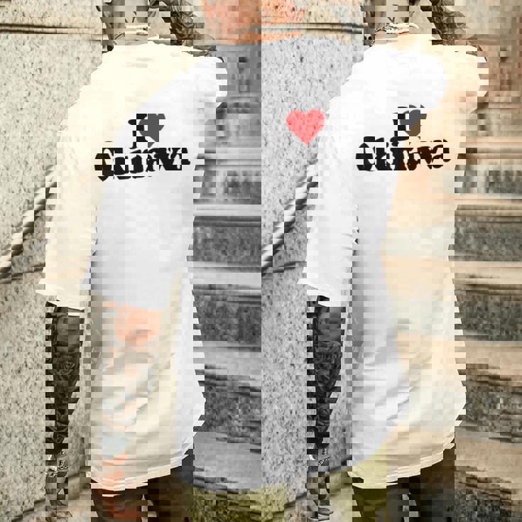 I Love Heart 沖縄ジャパン メンズTシャツ バックプリント 彼への贈り物