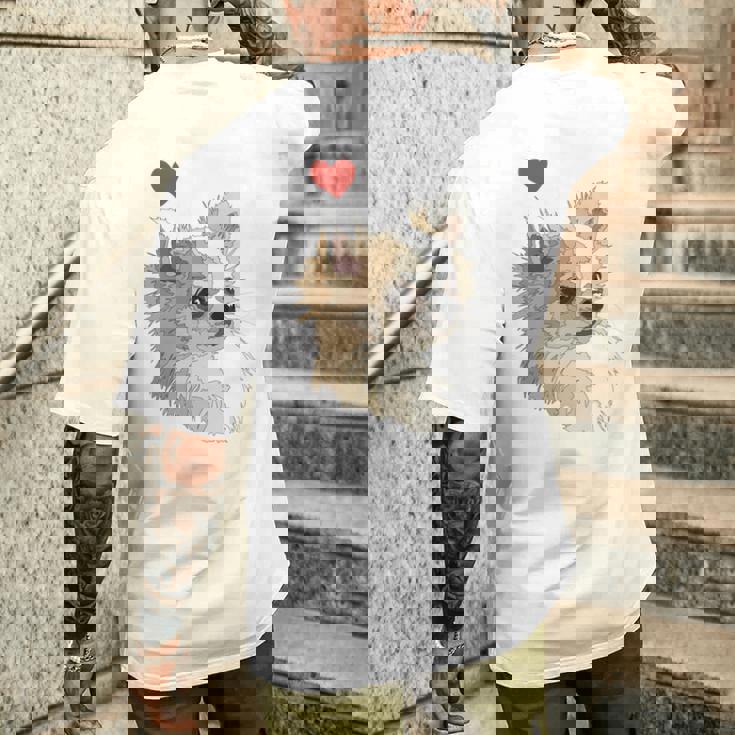 I Love Japan And Chihuahua 長髪 ちわわ ロングヘアママ 長袖tシャツ メンズTシャツ バックプリント 彼への贈り物