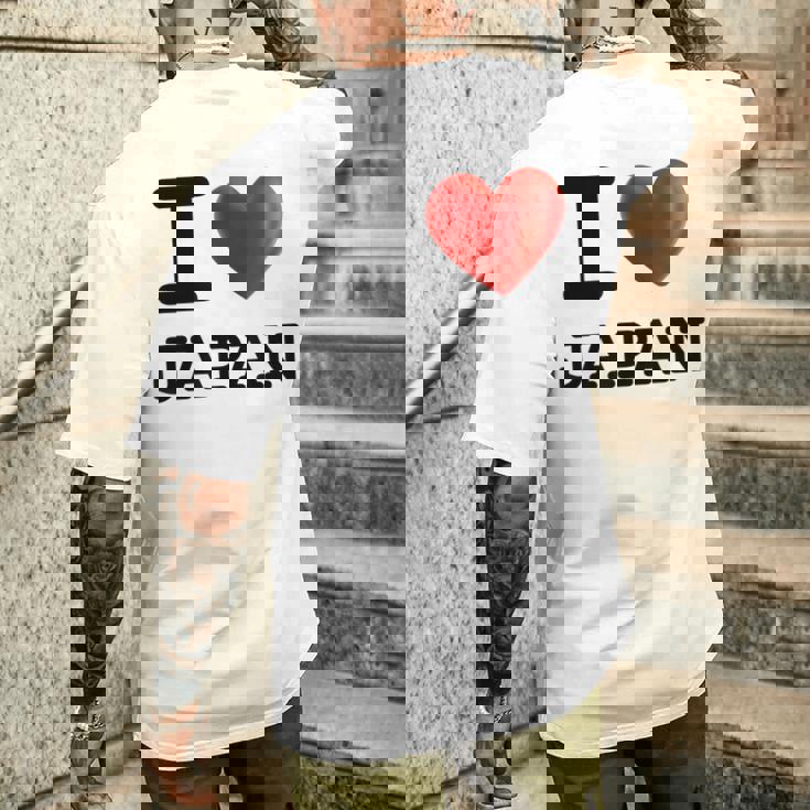 I Love Japan お土産 観光ハート メンズTシャツ バックプリント 彼への贈り物