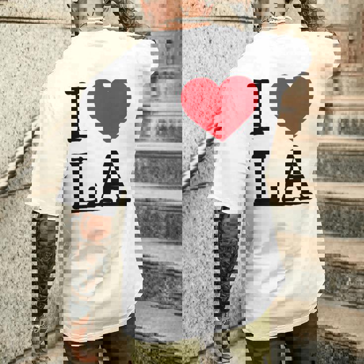 I Love La Top I Heart Los Angeles バケーションギフト メンズTシャツ バックプリント 彼への贈り物