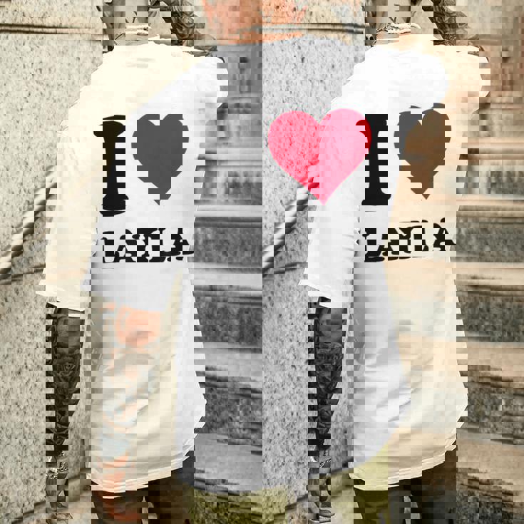 I Love Layla メンズTシャツ バックプリント 彼への贈り物