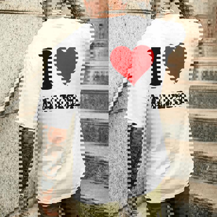 I Love Malaysia メンズTシャツ バックプリント 彼への贈り物