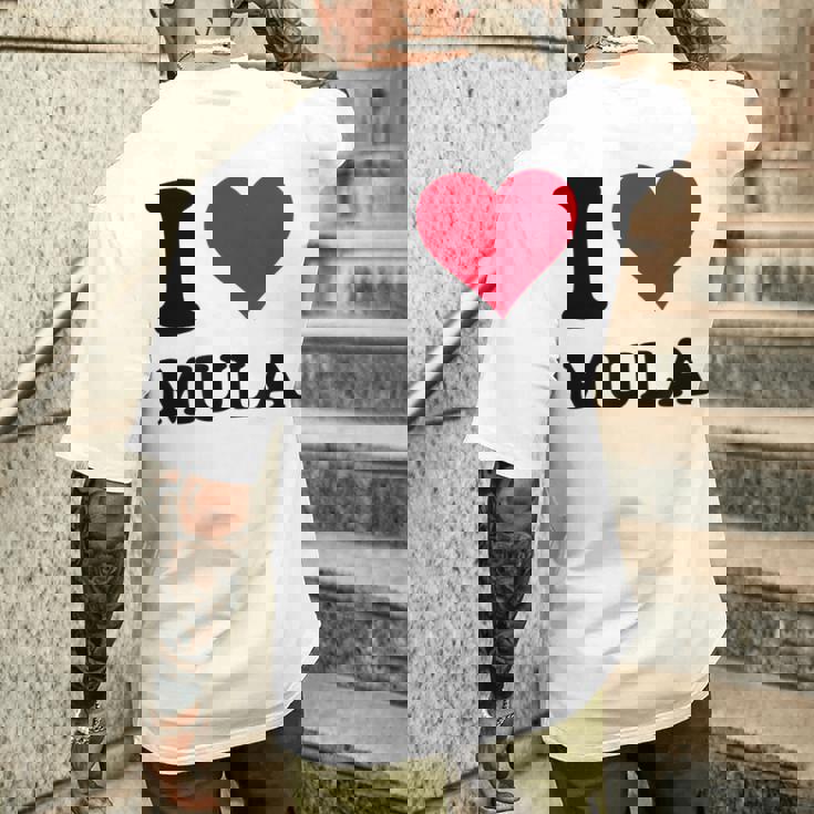 I Love Mula メンズTシャツ バックプリント 彼への贈り物