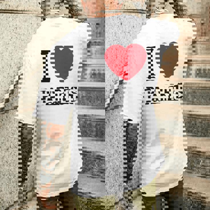 I Love Paris Graphic Novelty & Cool s メンズTシャツ バックプリント 彼への贈り物