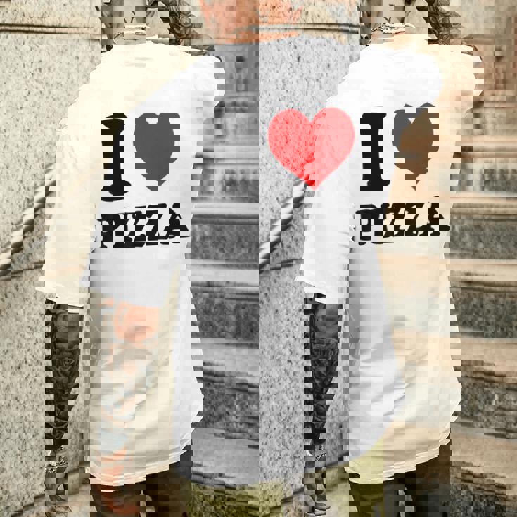 I Love Pizza メンズTシャツ バックプリント 彼への贈り物