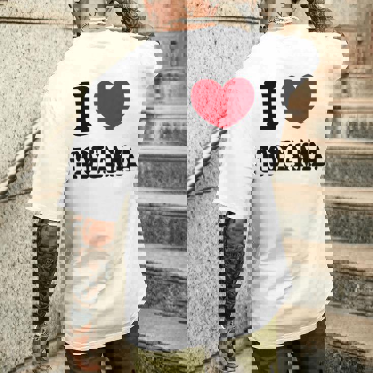 I Love Toyama 富山大好き メンズTシャツ バックプリント 彼への贈り物