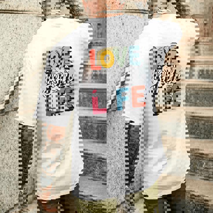 Love Your Life インスピレーション引用シャツ モチベーションアップ メンズTシャツ バックプリント 彼への贈り物