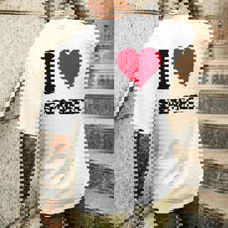 I Loveports メンズTシャツ バックプリント 彼への贈り物