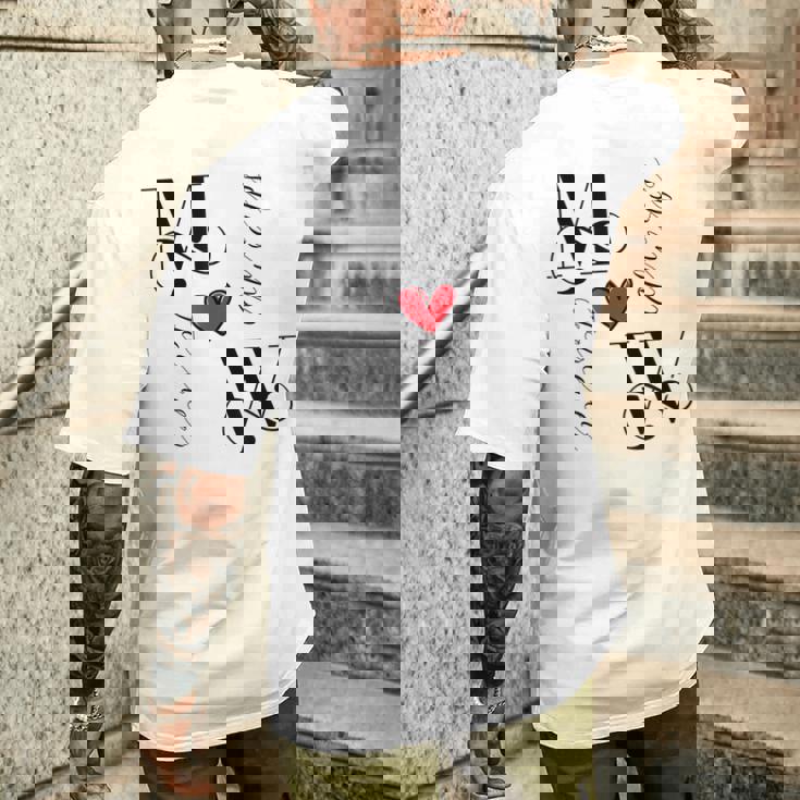 M&W カップル イニシャル 結婚式 記念日 新築祝い メンズTシャツ バックプリント 彼への贈り物