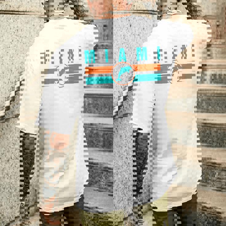 Mia マイアミ ローカルスタンダード Mia レトロ ドルフィン マイアミ Fl クラシック メンズTシャツ バックプリント 彼への贈り物