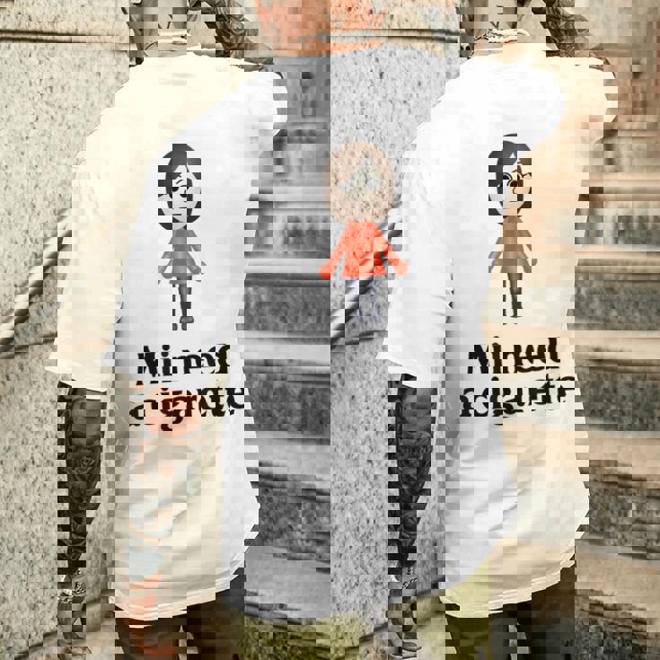 Mii Need A Cigarette Humour メンズ レディース メンズTシャツ バックプリント 彼への贈り物