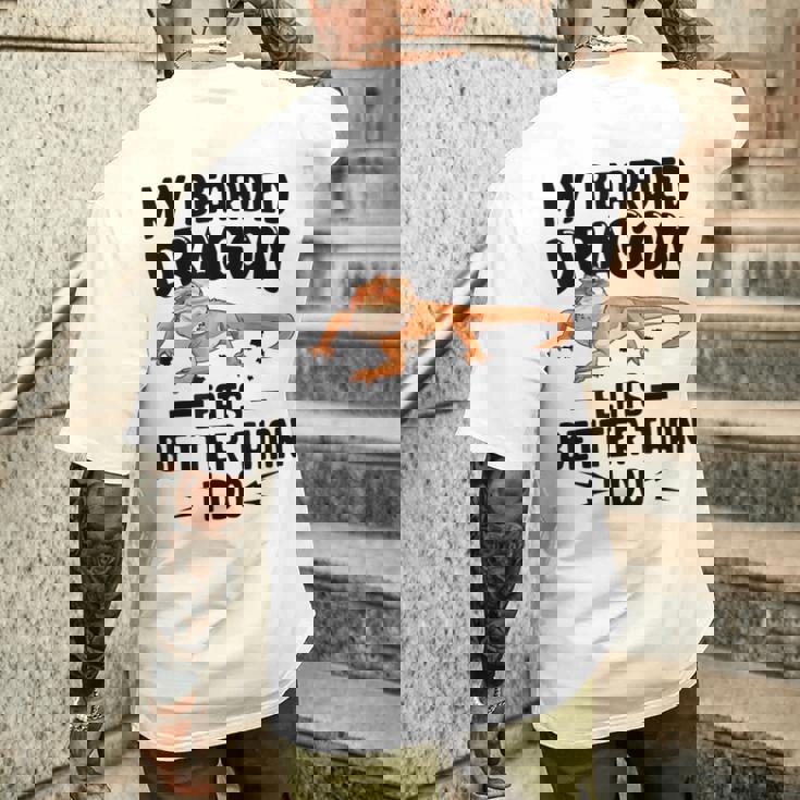 My Bearded Dragon Eats Better Than I Do トカゲ爬虫類 メンズTシャツ バックプリント 彼への贈り物