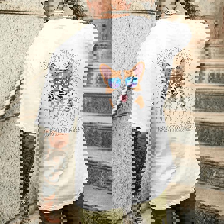 My Dog Thinks I'm Cool Corgi Dog Lover 長袖tシャツ メンズTシャツ バックプリント 彼への贈り物