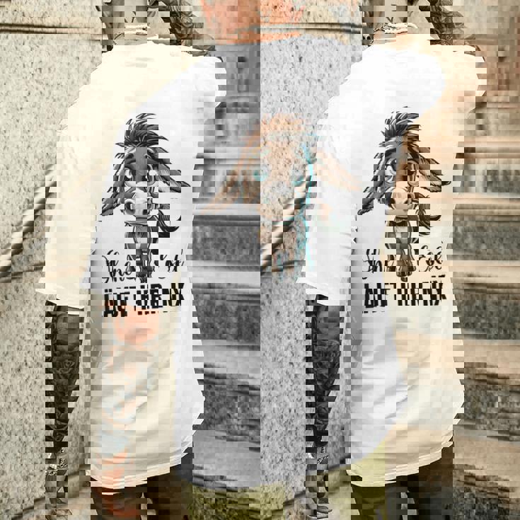 Ohne Esel Läuft Hier Nix ロバ 牧場 農業 ロバ メンズTシャツ バックプリント 彼への贈り物
