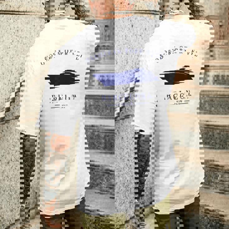 Oneocean Portell Marina バルセロナ ヨットクラブ スペイン リビエラ メンズTシャツ バックプリント 彼への贈り物