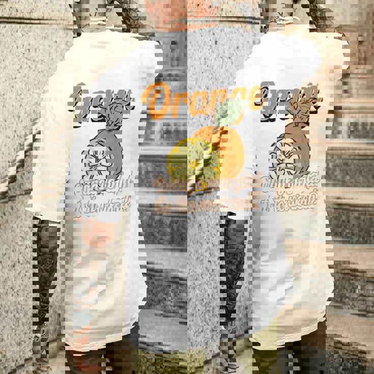 Orange You Glad It's The Weekend Fun Citrus Fruit Back メンズTシャツ バックプリント 彼への贈り物