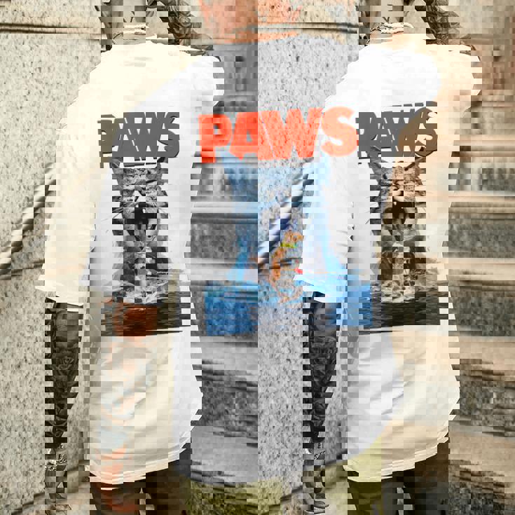 Paws Cat Lover ホラー映画 パロディ メンズTシャツ バックプリント 彼への贈り物