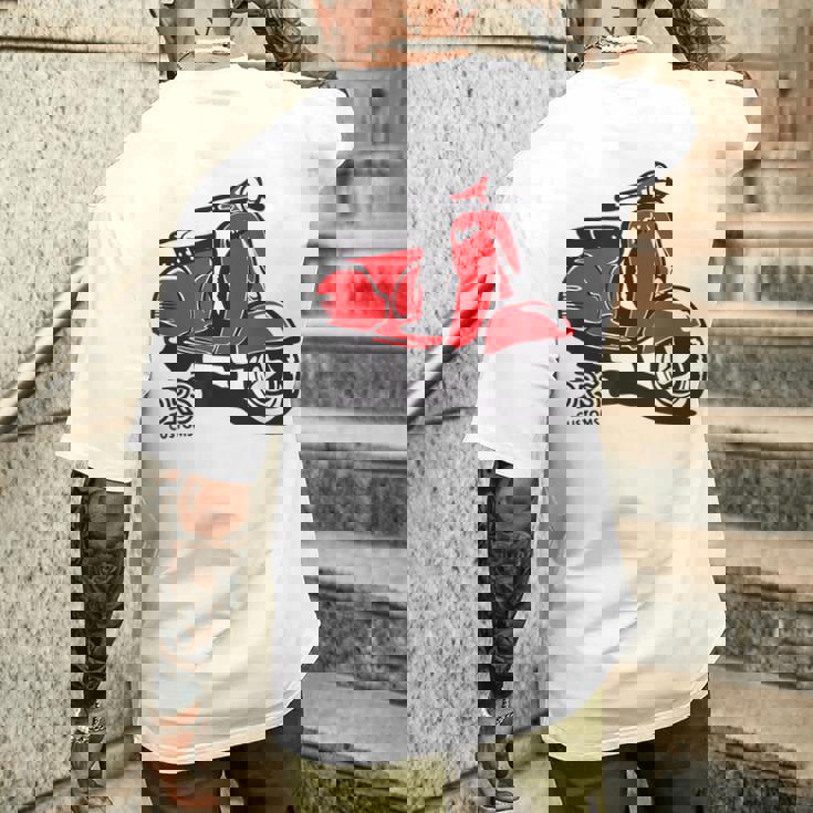 Piaggio クラシックスクーター イタリア製 ピンク メンズTシャツ バックプリント 彼への贈り物