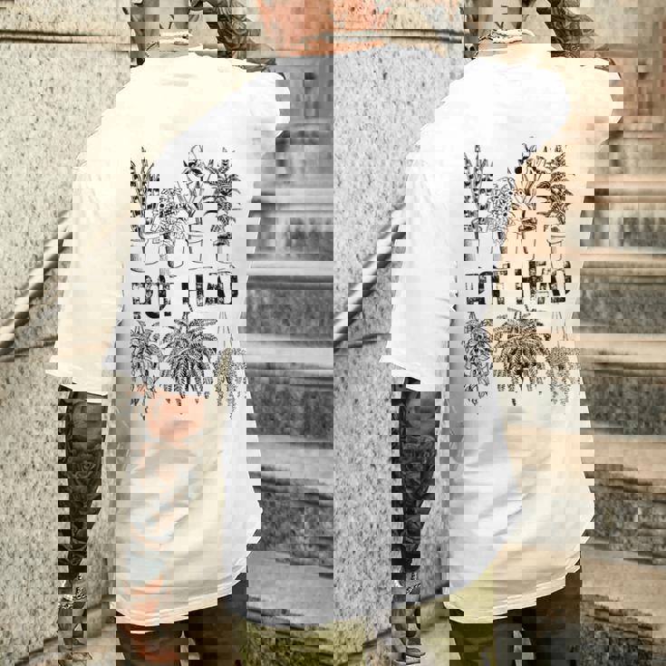 Pot Head 観葉植物 庭師 面白い 観葉植物 メンズTシャツ バックプリント 彼への贈り物