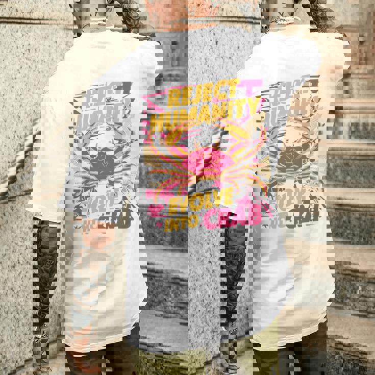 Reject Humanity Evolve To Crab ファニーカニ 長袖tシャツ メンズTシャツ バックプリント 彼への贈り物