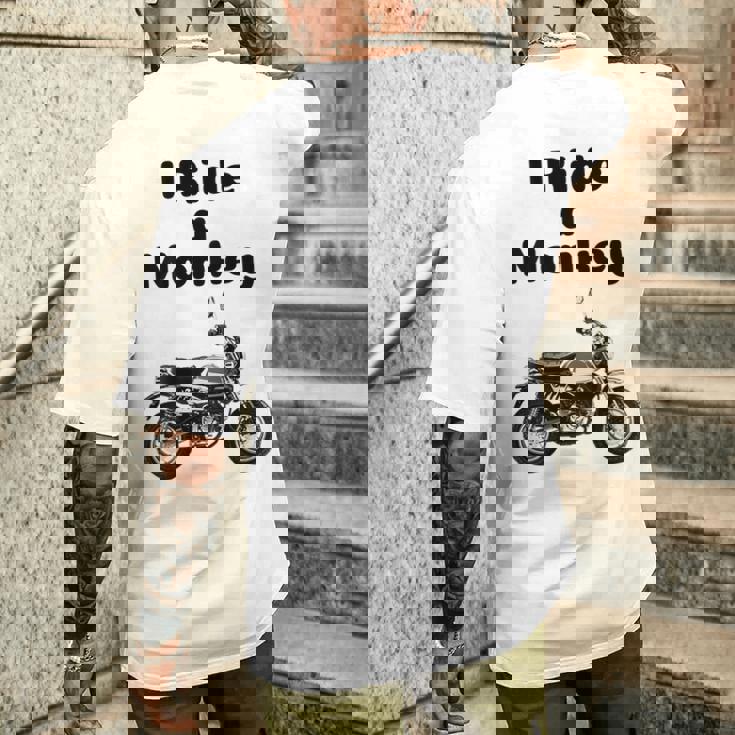 I Ride A Monkey オートバイ ミニバイクシャツ メンズTシャツ バックプリント 彼への贈り物