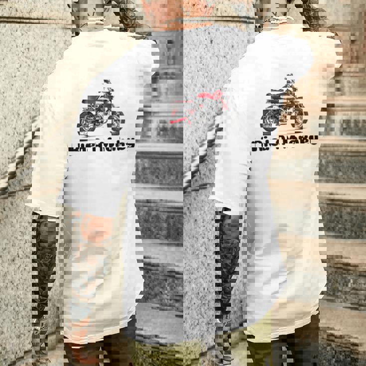 I Ride A Monkey オートバイミニバイクまたはピットバイク メンズTシャツ バックプリント 彼への贈り物