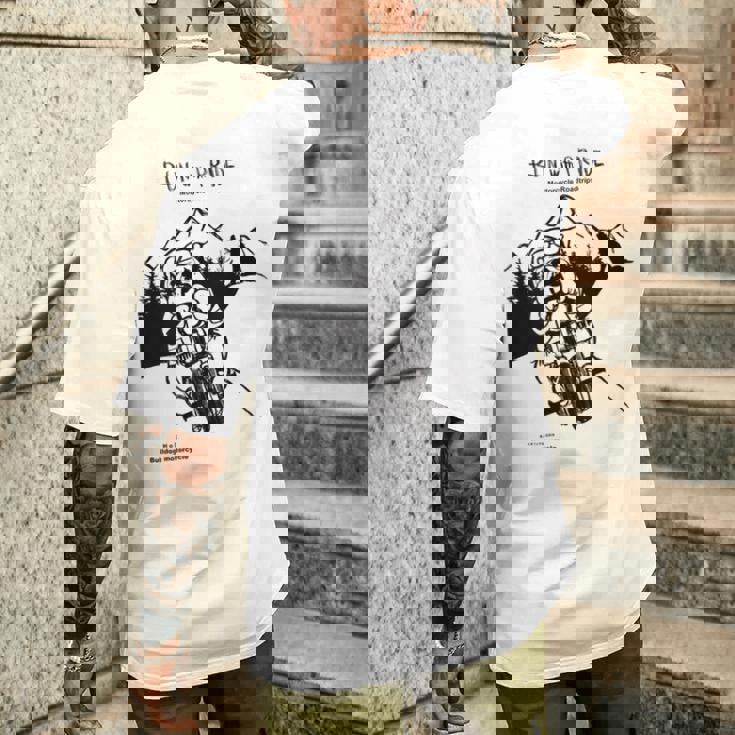 Run With Pride ハーレーブルドッグ メンズTシャツ バックプリント 彼への贈り物