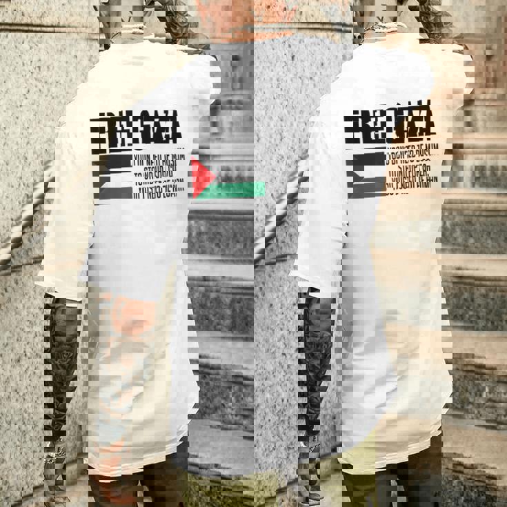 Save Gaza Free Palestine Free Gaza Proud Gaza Palestina メンズTシャツ バックプリント 彼への贈り物