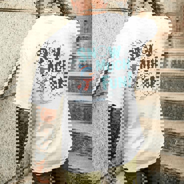 Snow Much Fun 冬 雪だるま おもしろい クリスマス キッズ レディース メンズ メンズTシャツ バックプリント 彼への贈り物