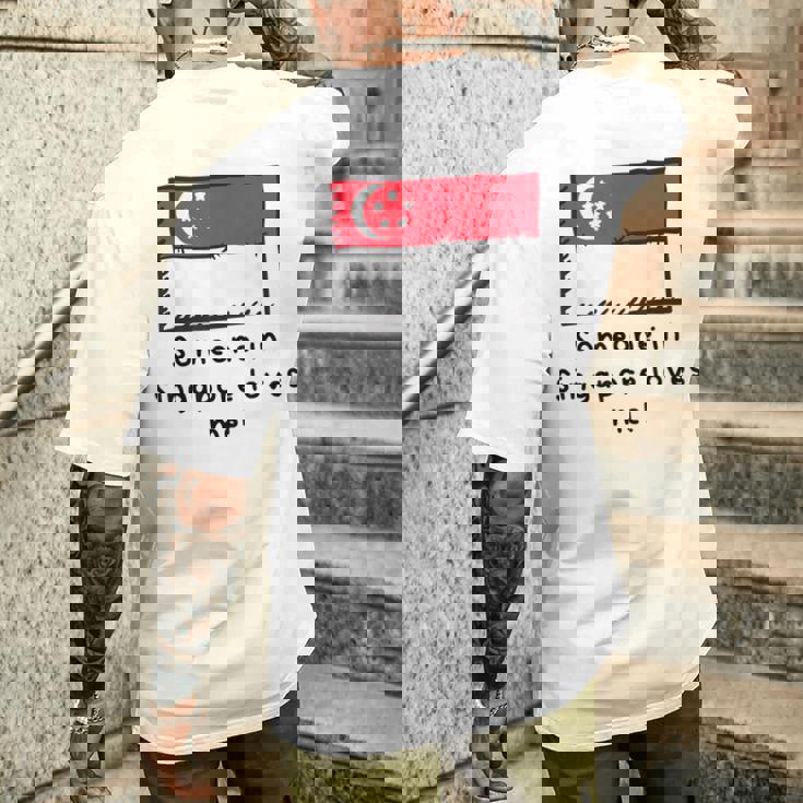 Someone Iningapore Loves Me シンガポール国旗 メンズTシャツ バックプリント 彼への贈り物