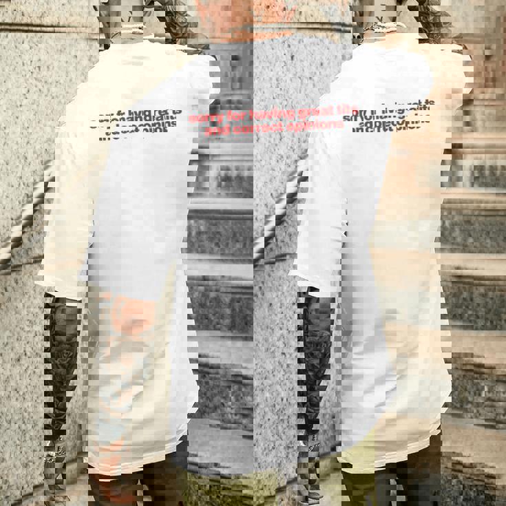 Sorry For Having Great Tits And Correct Opinions Y2k メンズTシャツ バックプリント 彼への贈り物