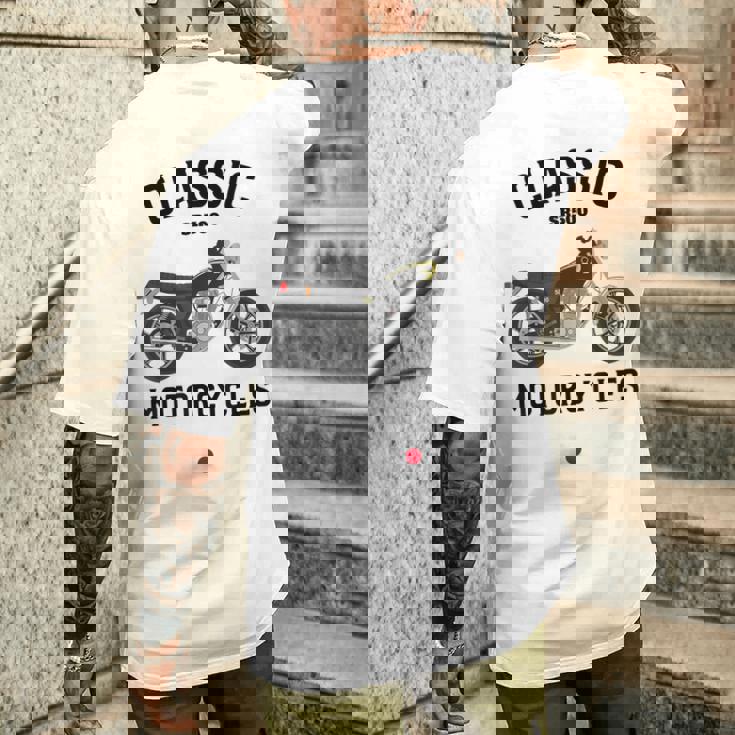 Sr500 ブラック クラシックバイク モーターサイクリスト オートバイ メンズTシャツ バックプリント 彼への贈り物