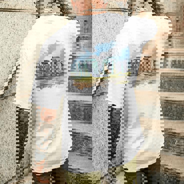 Stonehenge イギリス土産 ストーンヘンジ。 長袖tシャツ メンズTシャツ バックプリント 彼への贈り物