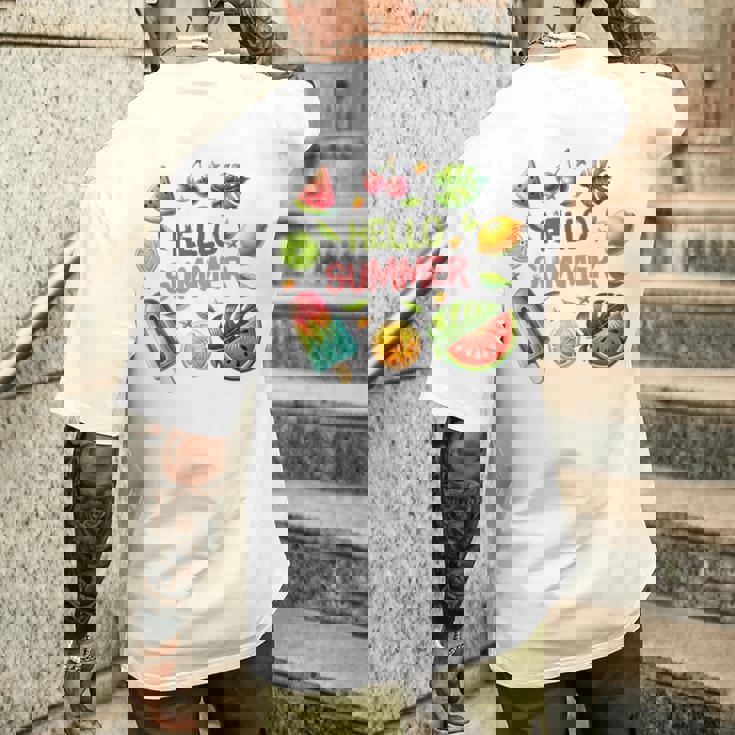 Summeribes ビーチバケーション ハローサマー トロピカル 楽しいデザイン メンズTシャツ バックプリント 彼への贈り物