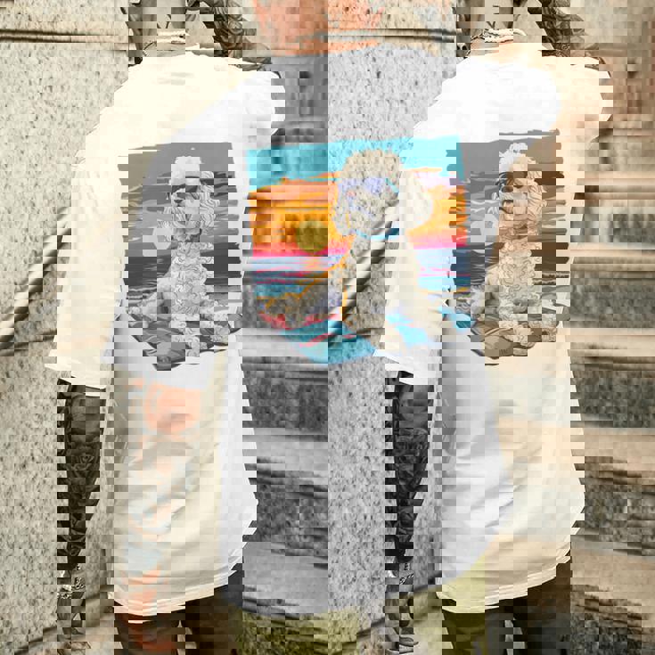 Sunny Day Doggy グラフィックデザイン ビーチレディ 子犬 長袖tシャツ メンズTシャツ バックプリント 彼への贈り物