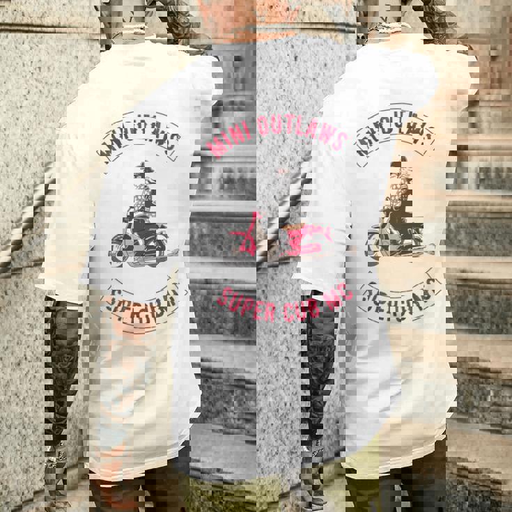 Super Cub スーパーカブ ミニモト 面白 ふざけ ネタ おもしろ バイク アウトロー バイカーギャング 長袖tシャツ メンズTシャツ バックプリント 彼への贈り物