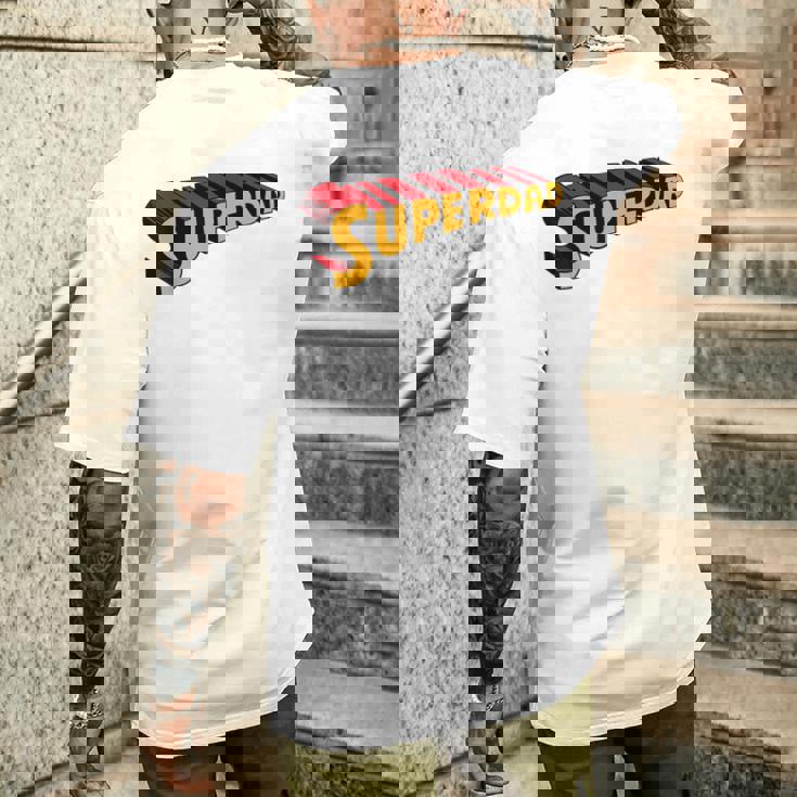 Super Daduperdad uperhero Dad メンズTシャツ バックプリント 彼への贈り物