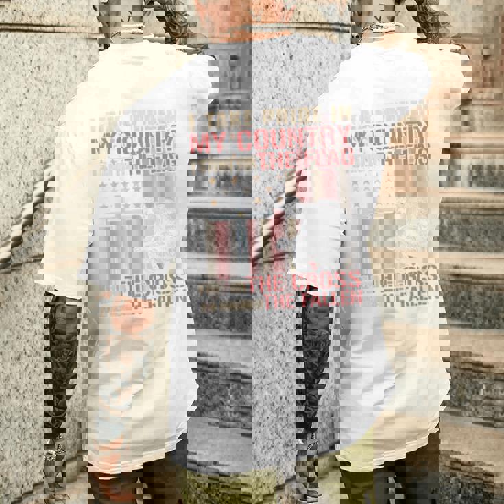 I Take Pride In My Country Itand For The Flag 裏面 メンズTシャツ バックプリント 彼への贈り物