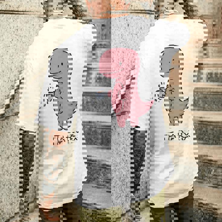 Tea Rex ユーモラスパン。 メンズTシャツ バックプリント 彼への贈り物