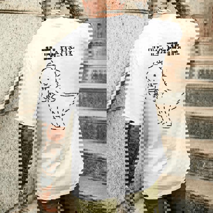 Tea-Rex おもしろドリンクグラフィック メンズTシャツ バックプリント 彼への贈り物