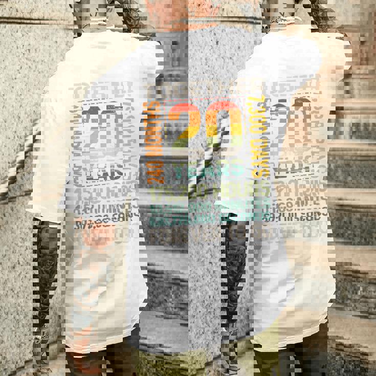 Together 20 Years Forever To Go 結婚20周年記念 メンズTシャツ バックプリント 彼への贈り物