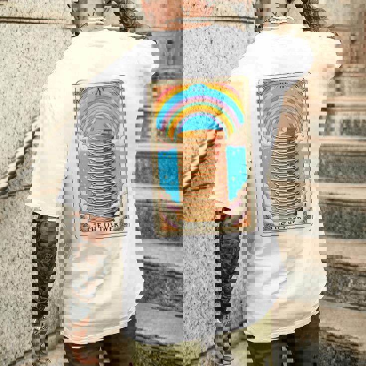 The Tower タロットカード パンケーキタワー 朝食愛好家 長袖tシャツ メンズTシャツ バックプリント 彼への贈り物