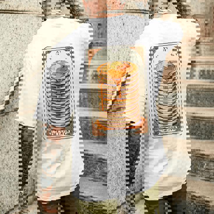 The Tower タロットカード パンケーキタワー 面白いパンケーキ メンズTシャツ バックプリント 彼への贈り物