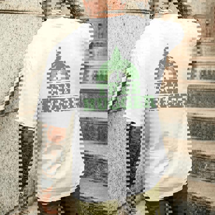 Tree Hugger 環境保護主義者 ヴィンテージ レトロ 自然愛好家 長袖tシャツ メンズTシャツ バックプリント 彼への贈り物