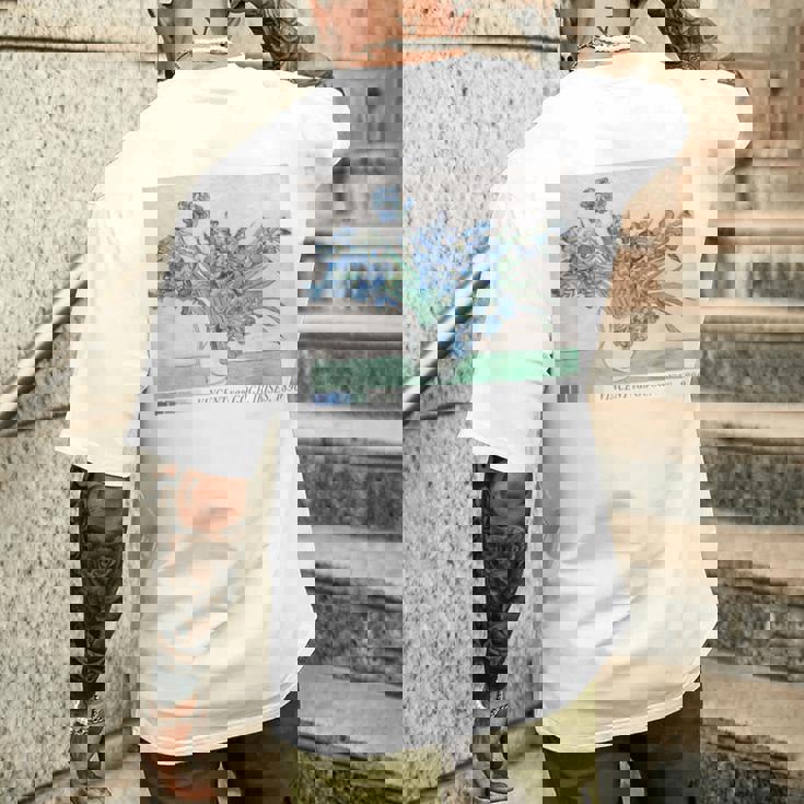 Trendyincentan Gogh Irises Famous Painting 1890 メンズTシャツ バックプリント 彼への贈り物